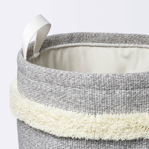 NWT Cloud Island Gray Round Bin with Handles - Picture 3 of 7